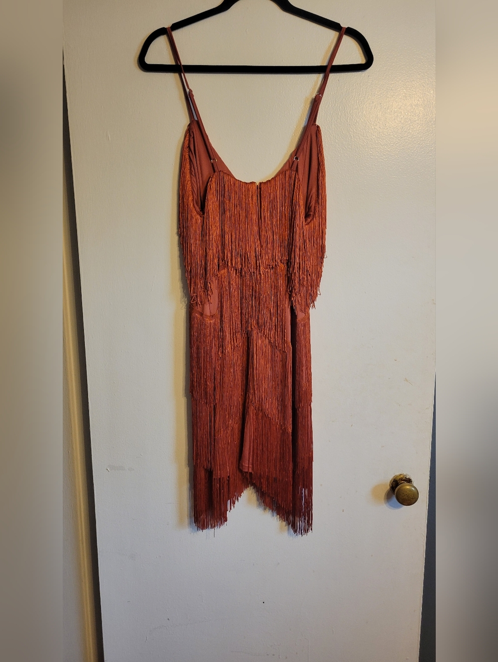 NWOT -- Burnt Orange Fringe Dress Size S - Picture 3 of 4